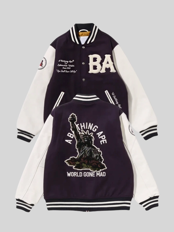 A Bathing Ape Varsity Jacket Black A Bathing Ape Varsity Jacket Black