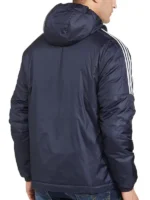 Adidas Mens Essentials Insulated Blue Hooded Jacket