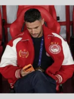 Aime Leon Dore Olympiacos F.C. UEFA Champions League 2025 Varsity Jacket