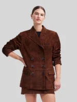 Alexa Chung Madewell Brown Suede Blazer