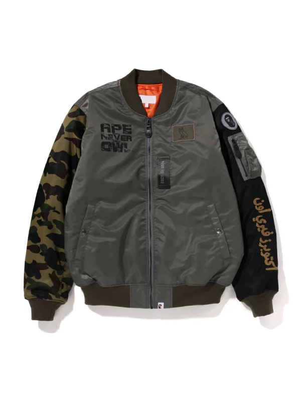 BAPE x OVO Loose Fit MA-1 Bomber Jacket BAPE x OVO Loose Fit MA-1 Bomber Jacket
