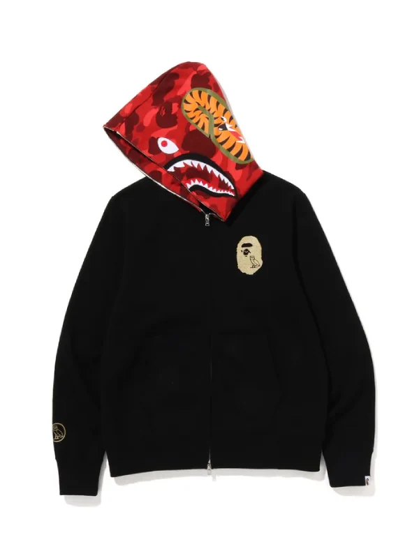 BAPE x OVO Shark Black Full-Zip Hoodie BAPE x OVO Shark Black Full-Zip Hoodie