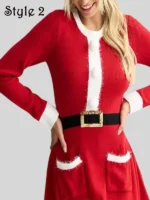 Christmas Holiday Red Sweater Dress