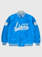 Detroit Lions Golf Wang 2025 Blue Satin Full-Snap Bomber Jacket