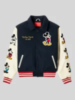 Disney Shoe Palace Mickey and Friends Icon Varsity Jacket Navy