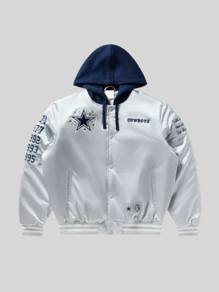 Grey Billionaire Boys Club Dallas Cowboys Satin Jacket