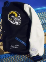 LA Rams Black & White Varsity Jacket