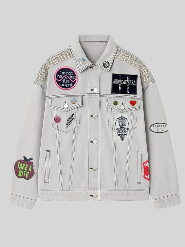 Lady Gaga Mayhem Put Your Paws Up Patches Jacket Lady Gaga Mayhem Put Your Paws Up Patches Jacket