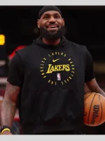 Lebron James Lakers Nike Black Sleeveless Hoodie
