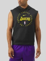 Lebron James Lakers Sleeveless Black Hoodie