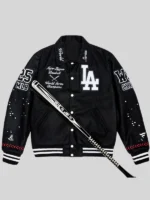 Los Angeles Dodgers Joshua Vides x Fanatics World Series Champions Varsity Jacket Black