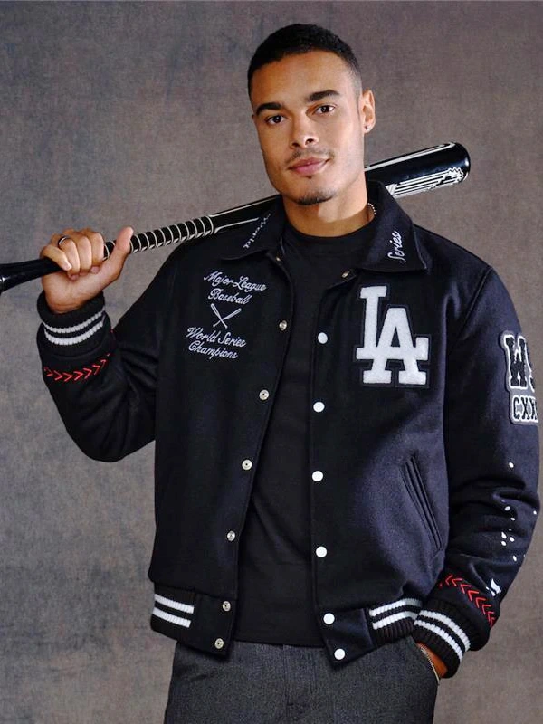 ジャケット・アウター LEEGET x WDS Varsity Jacket Los Angeles Dodgers Joshua Vides x Fanatics World Series Champions