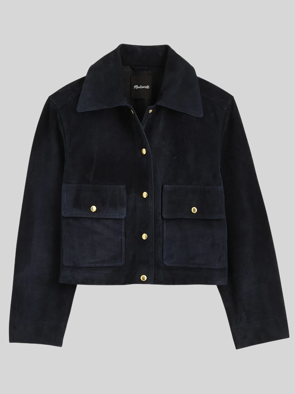 Madewell Blue Suede Jacket Madewell Blue Suede Jacket