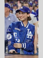 Maude Apatow 2025 World Series LA Dodgers Blue Jacket