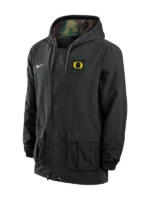 Men's Nike Black Oregon Ducks 2025 NCAA Military Appreciation Full-Snap Jacket