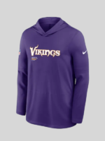 Mens Nike Purple Minnesota Vikings Sideline Pure Fury Dri FIT Long Sleeve Hoodie T-Shirt