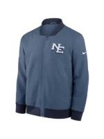 Men's Nike Storm Blue New England Patriots 2025 Rivalries Collection Sideline Full-Zip Bomber Jacket