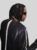 Monday Night Football Black Leather Coat
