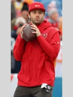 Nike Tampa Bay Buccaneers Baker Mayfield Sideline Anorak Half Zip Hoodie Jacket Red