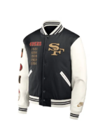 San Francisco 49ers Nike Black 2025 Rivalries Collection Full Snap Varsity Jacket