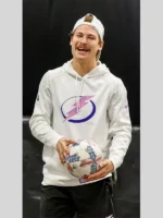 Yanni Gourde Tampa Bay Lightning Logo White Hoodie