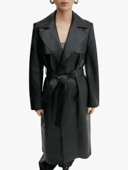 100 percent leather trench coat