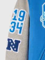 2025 Detroit Lions OVO Wool Varsity Jacket in Blue Grey