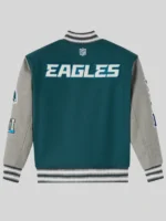 2025 Philadelphia Eagles OVO Wool Varsity Jacket in Green Grey
