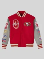 2025 San Francisco 49ers OVO Varsity Jacket Red