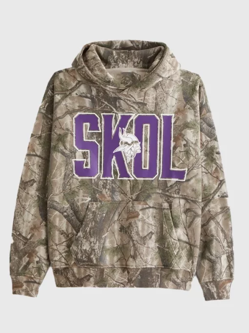 Abercrombie Minnesota Vikings Camo Graphic Popover Hoodie Abercrombie Minnesota Vikings Camo Graphic Popover Hoodie