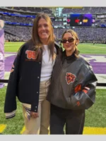Alannah Davidson Chicago Bears black Leather Jacket