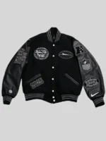 All The Right x New York Jets Black Varsity Jacket