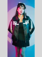 Bow Leather Black Jacket