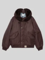 Carhartt Hooded Oltera Bomber Jacket Brown