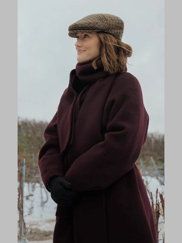 Champagne Problems Minka Kelly Maroon Wool Coat Champagne Problems Minka Kelly Maroon Wool Coat