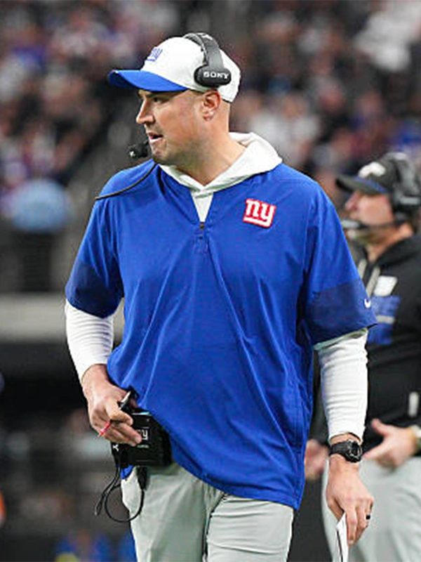 Coach Mike Kafka New York Giants Nike Blue Half-Zip Sideline T-Shirt Coach Mike Kafka New York Giants Nike Blue Half-Zip Sideline T-Shirt