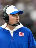 Coach Mike Kafka Nike Blue Giants Half-Zip Sideline T-Shirt