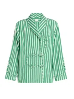 Emily in Paris S05 Lily Collins Green Striped Jacket Blazer