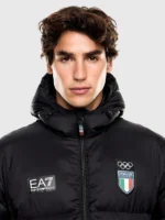 Emporio Armani Italy EA7 Puffer Jacket Black Milano Cortina