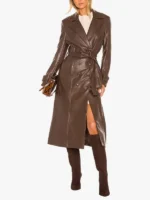 Faux Leather Trench Coat for women