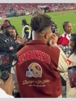 Fred Warner 49ers Red Bomber Jacket