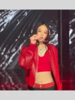 Jennie Kim Like JENNIE Red Leather Jacket