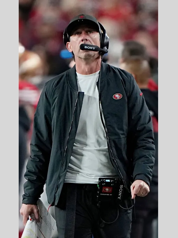Kyle Shanahan San Francisco 49ers Black Bomber Jacket Kyle Shanahan San Francisco 49ers Black Bomber Jacket