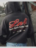 Lando Norris Charcoal Black Zipper Hoodie