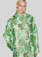 Lily Collins' Emily In Paris S05 Mint Green Floral Coat