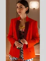 Lily Collins Tv Series Emily in Paris S05 Emily Cooper Red Blazer