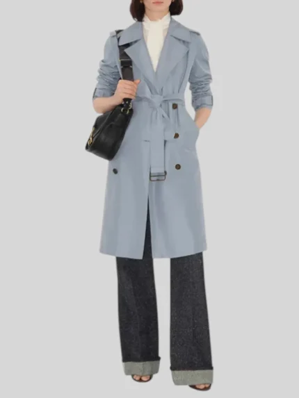 Long Silk Trench Coat for Women