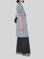 Long Silk Trench Coat for Womens