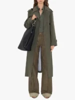 Long Stretch Wool Trench Coat