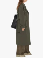 Long Stretch Wool Trench Coat Womens